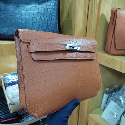 wholesale quality hermes kelly depeches 25 crocodile brown